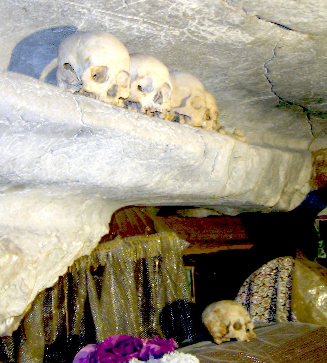 Ossuary Cave where people visit their deceased loved ones and leave offerings
